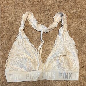 PINK Victoria's Secret Lace Bralette in White